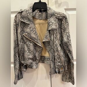 Snake Print Moto Jacket Size Small